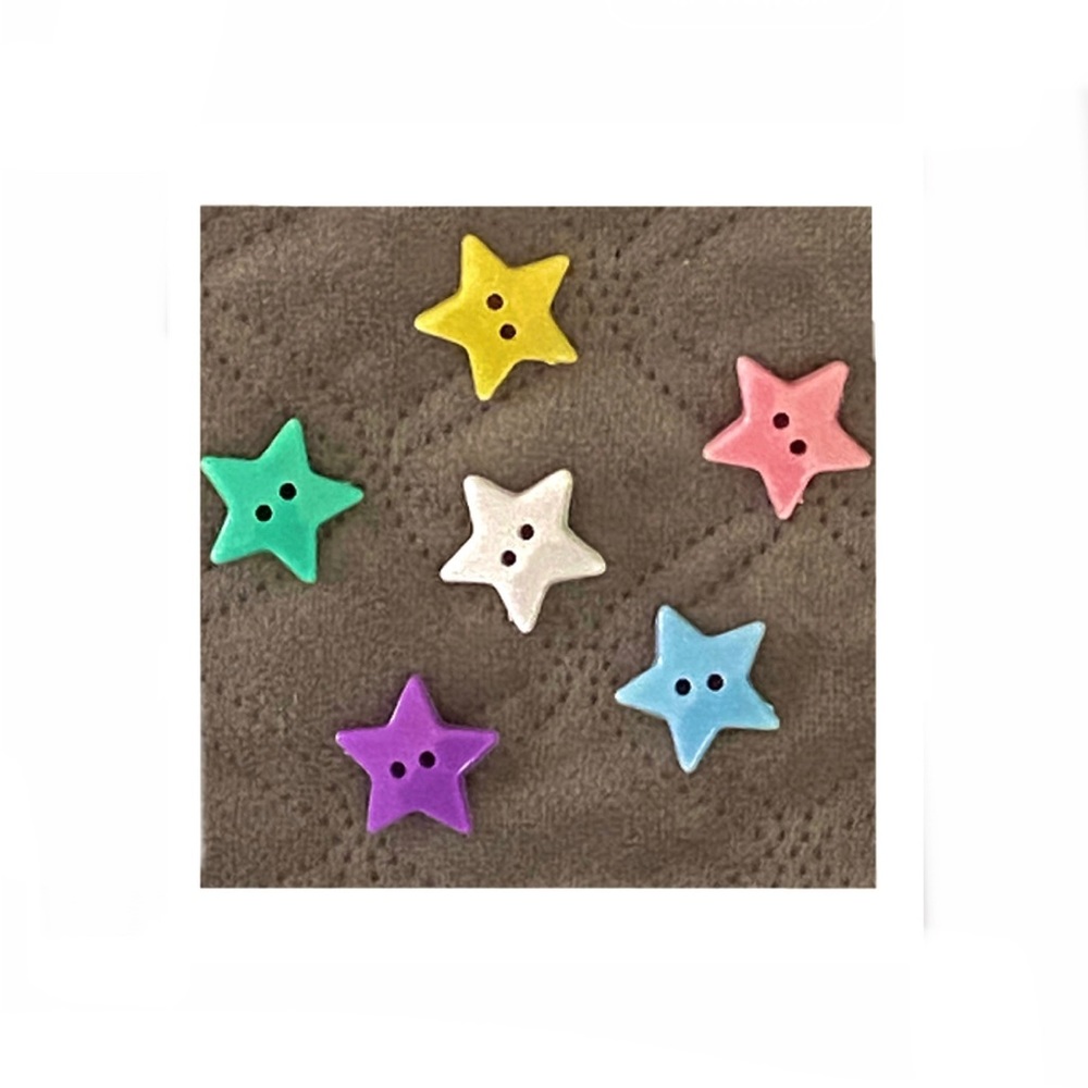 Colorful Star Shaped Buttons Craft Sewing Clothes Supplies -90 Count